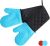 Alimat PluS Double Oven Gloves Mitts – Heat Resistant Silicone Oven Gloves Non-Slip with Cotton Lining for Kitchen, Baking, Cooking, Microwave (Blue)