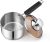 Homikit 14cm Tri-Ply Saucepan, Stainless Steel Milk Cooking Pan with Small Pouring Lips & Glass Lid, Suitable for Induction, Gas & Electric Hobs, Healthy, Mirror Finished & Easy Clean – 1 L