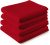 Encasa XO Kitchen Dish Towels Set | Red | Waffle Weave and Flat Hand Tea Towel | 70×45 cm | Quick Drying Reusable Cotton Washcloths | Multipurpose Lightweight Dishcloths Set of 4