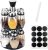 2-Tier Revolving Spice Rack Organizer with 12Pcs Spice Jars 120ml, Spinning Countertop Herb and Spice Storage Rack Tower Organizer with Labels and Pen, 360°Revolving Kitchen Countertop Freestanding Ca