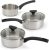 3 Piece Saucepan Set – 14cm 16cm & 18cm Sauce Pot Set Induction, Gas Electric Hobs Pan Stainless Steel Sauce Pans