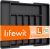 Lifewit Extendable Cutlery Drawer Organiser, Adjustable Cutlery Tray, Plastic Adjustable Kitchen Storage Dividers for Utensil Spoons Forks Knives, 8 Compartments, 33-57 x 38cm, Black