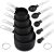 FONYA 10 Pieces Measuring Cups and Spoons Set ， 5 Measuring Cups / 5 Measuring Spoons Nesting Measure Cups with Stainless Steel Handle，for Dry and Liquid Ingredient （Black）
