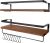 AGM Floating Shelves Wall Mounted Shelf, Wooden Wall Shelves Racking Set of 2 for Bedroom, Bathroom, Living Room, Kitchen Storage w/ 1 Towel Bar and 8 S-Hooks, Max Load 33lbs