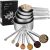 Measuring Cups & Spoons Set of 12 -VBOK IGFE Premium Stainless Steel 5 Measuring Cups and 6 Measuring Spoons with Leveler,for Dry and Liquid Ingredient
