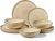 Homikit 12-Piece Dinner Set, Reactive Glaze Stoneware Dinnerware for 4 People, Irregular Shape Crockery with Plates and Bowls, Non-Toxic & Non-Scratch, Microwave and Dishwasher Safe – Caramel Dusk