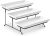 MALACASA 3 Tier Serving Platter, 14 Inch Porcelain Cake Stand with Black Mental Display Stand for Party Supplies, Ceramics Rectangular Serving Dishes for Dessert, Fruit, Cookies, Sushi, White