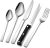 24 Piece Cutlery Set with 6 Piece Steak Knives, Homikit Stainless Steel Flatware Silverware Sets for 6 People, Elegant Tableware Set Included Knives Forks Spoons, Mirror Finished & Dishwasher Safe