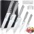 MOSFiATA 7-Piece Kitchen Knife Set, Super Sharp Professional Chef Knife Set with Hollow Handle One Piece Design, High Carbon Stainless Steel Cooking Kitchen Knives Set with Gift Box
