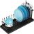 ANTOPY Small Dish Drainer – Compact Dish Drying Rack for Kitchen Counter with Silicone Dish Drying Mat, Stainless Steel Dish Drainer Rack for Kitchen Sink, Space Saving Plate Rack Cutlery Holder
