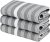 ATEN Homeware Egyptian Cotton Kitchen Tea Towels – Size 50 x 70 cm – Highly Absorbent & Quick-Dry Dish Towels, Lint-Free & Durable, Fade Resistant, Made in Egypt (Grey, 3 Pack)