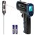 ERICKHILL Non-Contact Infrared Thermometer -50℃~600℃ LCD Backlit Screen Adjustable Emissivity – for Vehicle Repair/Cooking/BBQ/Freezer/Fridge/Baking, with Meat Temperature Detector