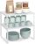 SONGMICS Spice Racks, Set of 2 Cupboard Organisers, Kitchen Storage, Stackable, Expandable, Metal Counter Shelves, White KCS01WT