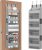 Lifewit Over the Door Storage, Clear Hanging Organiser with 4 Side Pockets, Anti Tilt 40 lbs Load Behind Door for Dorm, University Essentials, Room, Bedroom, Nursery, Light Grey, 5 Shelf, 1 Pack
