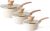Non Stick Saucepan Set – Induction Saucepan with Lid – 3pcs Cream Granite Sauce Pan – 16cm, 18cm, 20cm Saucepot Set – by Nuovva