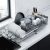 Kitsure Dish Drainer Rack – Extendable Dish Drainer, Multifunctional Dish Rack for Kitchen Counter, Anti-Rust Draining Board Rack with Cutlery & Cup Holders, 67.8cm x 32.7cm x 14.9cm, Silver