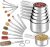 Stainless Steel Measuring Cups & Spoons Set of 20 – Includes 7 Nesting Cups, 7 Narrow & 5 Mini Measuring Spoons with Leveler Fits Spice Jars, Engraved Markings for Dry & Liquid Ingredients