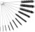 Bottle Brush, 12 Pcs Nylon Cleaning Brushes Set for Baby Bottle, Tube, Pipe, Straw & Kettle Spout Cleaning (Black)
