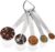 Doosu Metal Measuring Spoons Sets, 18/8 Stainless Steel Kitchen Engraved Measure Scoop Small Measure Teaspoons Tablespoon TSP Tbsp for Serving Baking Cooking Dry and Liquid (Round, 5 Piece)