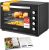 TZS First Austria – Mini Oven 60L 2000W – Small Pizza-Oven temperature control up to 230°C & 6 modes – Baking-Oven with 60 min. timer, 4 rack levels, baking tray, grill rack & rotisserie skewer