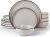 Richmount Mercury Plates and Bowls Sets, Speckled 12-Piece Plate Set, Stoneware Dinner Set for 4 with Dinner Plates, Dessert Plates, Cereal Bowls, Microwave & Dishwasher Safe, Light Gray
