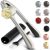 Zulay Kitchen Premium Garlic Press Set – Rust Proof & Dishwasher Safe Professional Garlic Mincer Tool – Easy-Squeeze, Easy-Clean with Soft, Ergonomic Handle – Silicone Garlic Peeler & Brush (Silver)