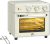 HOMCOM 20L Countertop Mini Oven, 7-in-1 Toaster Oven with Warm, Broil, Toast, Bake, Air Fryer Setting, Timer, Adjustable Thermostat, 4 Dishwasher Safe Accessories, 1400W, Cream White