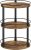 YATINEY Rotating Spice Rack, 3-Tier Storage Rack, Circle Spice Rack, Industrial Turntable Spice Holder, for Kitchen Countertop, Dining Table, Rustic Brown and Black XSR23BR