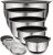 Wildone Mixing Bowls Set of 5, Stainless Steel Nesting Bowls with Airtight Lids, 3 Grater Attachments, Measurement Marks & Non-Slip Bottoms, Size 5, 3, 2, 1.5, 0.63 QT, Great for Mixing & Serving