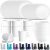 Kyraton Plastic Dinnerware Sets of 32 Pieces Service for 8, Unbreakable and Reusable Light Weight Plates Mugs Bowls Dishes Easy to Carry and Clean Microwave Safe BPA Free Dishwasher Safe