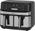 EMtronics EMAFDD9LSL Dual Air Fryer Extra Large Family Size Double XL 9 Litre with 8 Pre-Set Menus for Oil Free & Low Fat Healthy Cooking, Easy Clean Metal Interior, 99-Minute Timer – Stainless Steel