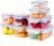 BARGAIN FACTORY Leak Proof Food Storage Containers 16PCS (8 Container + 8 Lids) Airtight Plastic Food Containers with Lids Pantry & Kitchen Containers, BPA Free Microwave & Freezer Safe, 250ML-1.6L