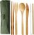 nuoshen Bamboo Cutlery Set, Reusable Bamboo Utensils Set Eco Friendly Travel Tableware Set