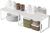 JEPEErbz Kitchen Cupboard Organiser, 2-Pack Cabinet Storage Shelf Organizer Rack, Metal Expandable Spice Holder, Stackable Storage Shelves for Cupboard, Shelf Insert, Countertop,Pantry (White)
