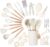 Kitchen Non Stick Cooking Utensils Set – Heat Resistant Silicone Utensils with Wooden Handle – Ladles, Spoons and Spatulas Set – Kitchen Tools & Accessories – 35pcs, Cream – by Nuovva