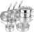 Stainless Steel Pots and Pans Set – 14pcs Cookware with Glass Lids – Induction Hob Pot Set – Cooking Saucepan Pots & Frying Pan Set – by Nuovva