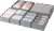 DIMJ 7 Pack Dresser Drawer Organisers Foldable Box Fabric Wardrobe Drawer Dividers Storage Cubes For Bras, Socks, Underwear, Ties, Scarves, Cosmetics (Grey)