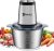 Mini Chopper Electric Food Processor with 2 Litre Stainless Steel Bowl, 2 Speeds, 4 Bi-Level Blades,500W, Silver