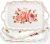 WUWEOT 3 Pack Serving Trays with Handles, Stackable Serving Platter BPA-Free Rectangle Food Tray Set with Flower Pattern for Home, Parties and Restaurants, Safe for Dishwashe