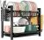 Dish Drainer Black (43.5 x 24.5 x 34.5), 2-Tier Stainless Steel, Dish Drainer with Utensil Holder and Drip Tray