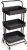Maison & White 3 Tier Storage Trolley | Bathroom, Kitchen & Utility Unit | Book Cart | Make Up Rack | Mobile Organiser | Fruit & Vegetable Storage | M&W (Black)