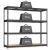 SONGMICS Heavy Duty Shelving Unit, Garage Shelves 4-Tier, 60 x 200 x 183 cm, Storage Rack, Loads 2,000 kg, for Basement, Garage, Warehouse, Utility Room, Ink Black GLR728BZ01