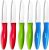 Classic Paring Knives with Straight Edge, Spear Point Color Paring Knife Set of 6, Fruit and Vegetable Knife, Ultra Sharp Kitchen Knives, German Steel, PP Plastic Handle, red/Green/Blue