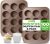 NutriChef Cupcake Muffin Trays, 2 Pack Nonstick Dishwasher Safe Cupcake pans, 12 Cup Bakeware Muffin Pan, Yorkshire Pudding Tray Tin, Round Baking Moulds, Carbon Steel Stackable, 100 liners included