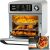 HYSapientia® 15L Large Air Fryer Oven For Family Digital Knob 1700W 10 in 1 Airfryer Toaster Air Convection Mini Oven electric and grill,Fast Cooking,Cookbook