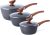 Non Stick Saucepan Set – Induction Saucepan with Lid – 3pcs Marble Sauce Pan – 16cm, 18cm, 20cm Saucepot Set – by Nuovva