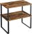 SONGMICS Spice Rack, Set of 2 Cupboard Shelf Organiser, Expandable Kitchen Shelf Organiser, Stackable Spice Holder, Metal and Engineered Wood, Black and Rustic Brown KCS020X01