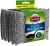 Sponges Scrubbing Pad, 5pk Non-Scratch Stainless Steel Scouring Pad, Washing Up Scourer – Easy Grip Cleaning for Pots and Pans (Grey)