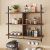 Bestier 3 Tier Floating Pipe Shelving 105.5CM Industrial Wall Mounted Ladder Shelf Hanging with Circular Tube with Hooks Wood Display Storage Home Decor Book Shelves
