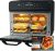 HYSapientia® 22L Dual Zone Air Fryer Oven With Rotisserie,Large Double Air fryers Mini Ovens Digital 2400W 10 in 1 Airfryer Countertop Convection Oven electric and grill,Stainless Steel,13 Accessories
